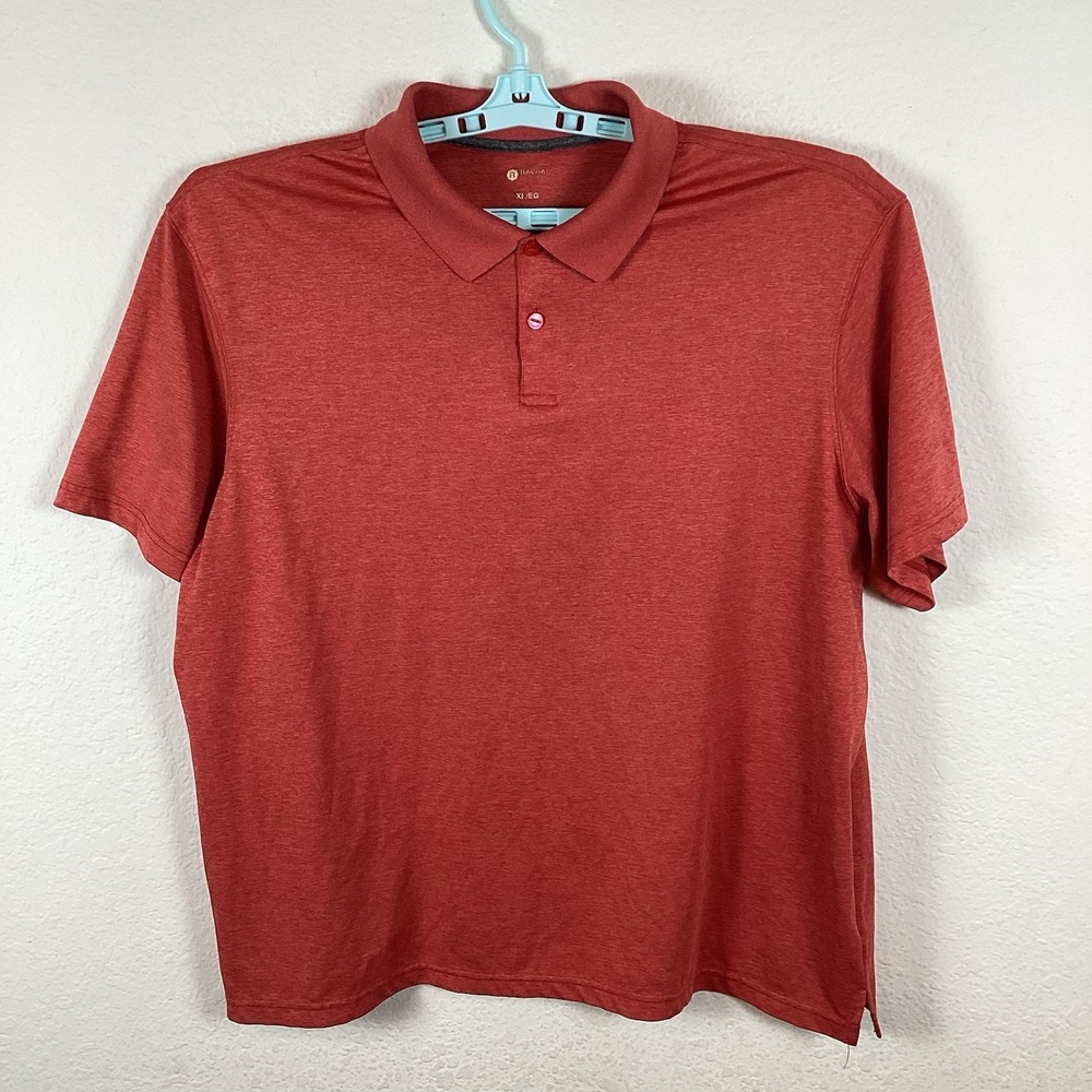 Haggar Mens Polo Top Size XL Short Sleeve Solid Golf Soft Red Excellent